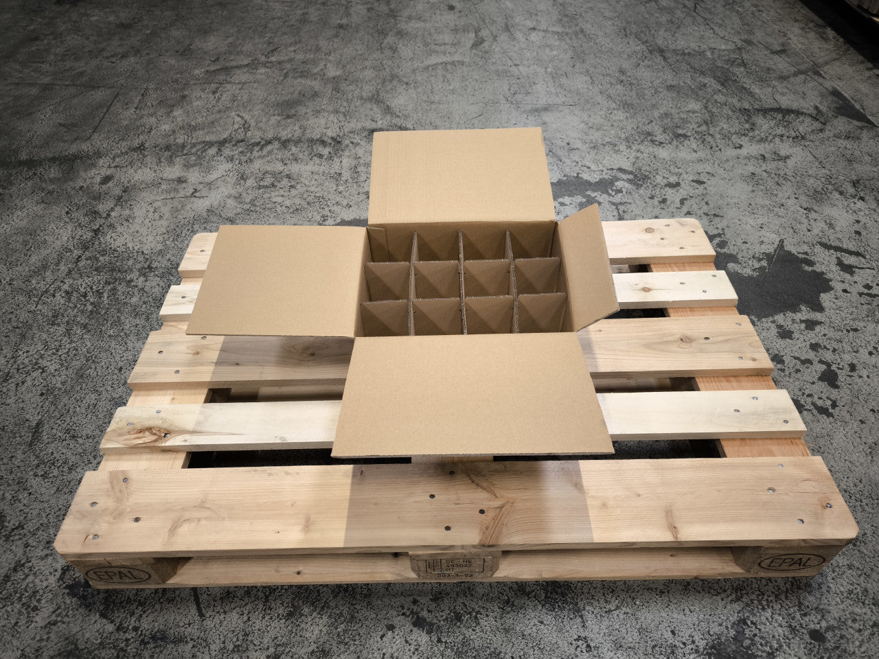 Faltkarton 365 x 275 x 135 mm W2 mit Gefache