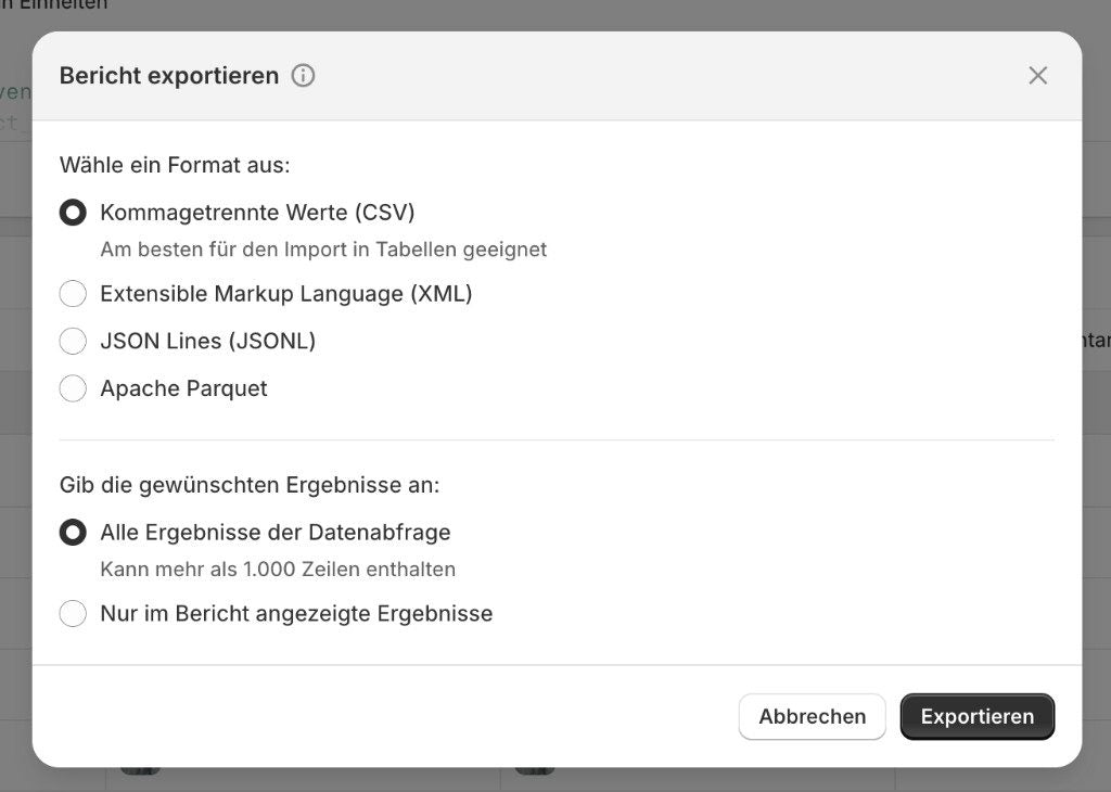 Export-Einstellungen CSV