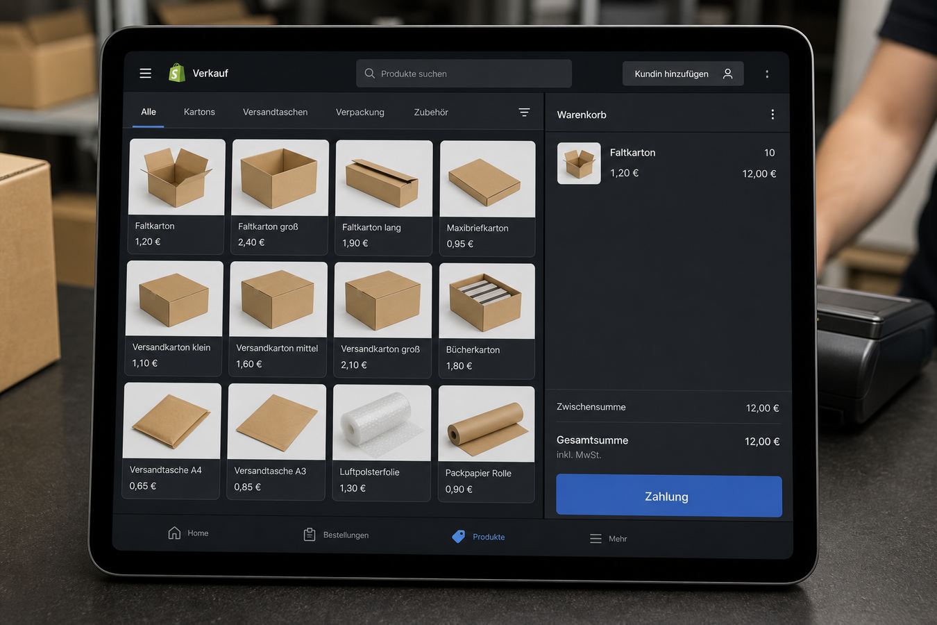 Warenkorb in Shopify POS